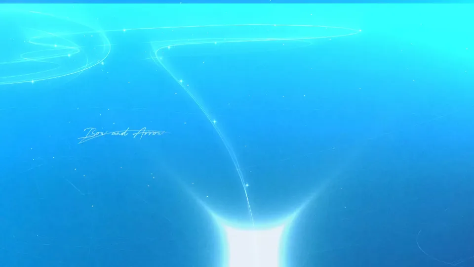 スケートの曲線が光の中へ向かうシーン